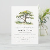 Grüne Aquarelleiche Probe Abendessen Einladung (Stehend Vorderseite)