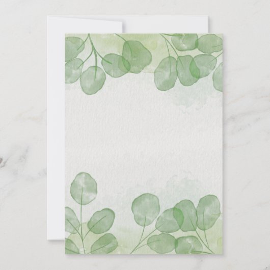 Grüne Aquarellente und Eierdusche Einladung (Rückseite)