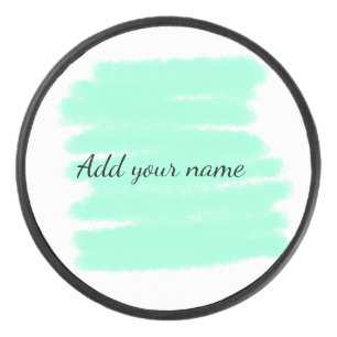 Grüne Aquarellfarbe hinzufügen Name Text-Nachricht Eishockey Puck