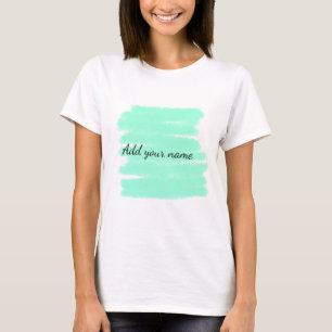 Grüne Aquarellfarbe hinzufügen Name Text-Nachricht T-Shirt