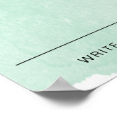 Grüne Aquarellfarbe Wählt Baby-Namen Poster (Ecke)