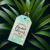 Grüne Aquarellfarben Blätter Blume Chic Brautparty Geschenkanhänger