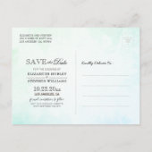 Grüne Aquarellfarben Blätter Eine Hochzeit speiche Postkarte (Rückseite)