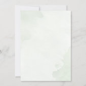 Grüne Aquarellfarben Blätter Hochzeitsfeiern Einladung (Rückseite)