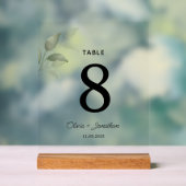 Grüne Aquarellfarben Blätter Hochzeitstisch Platzk Acrylschild (Neutral)