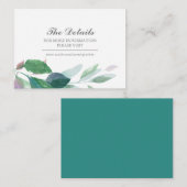 Grüne Aquarellfarben, botanische Gästedaten einfüg Begleitkarte (Vorne/Hinten)