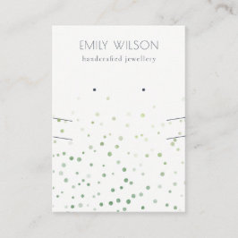 Grüne Aquarellfarben Confetti mit Nekklasseanzeige Visitenkarte