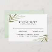 Grüne Aquarellfarben, grüne goldene Blätter UAWG Begleitkarte (Vorne/Hinten)