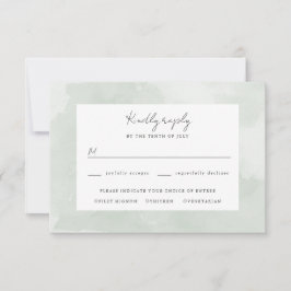 Grüne Aquarellfarben Hochzeit rsvp