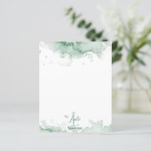 Grüne Aquarellfarben-Monogramm und Namensstationie (Stehend Vorderseite)