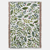 Grüne Aquarellfarben Saisonzweige und Beeren Decke (Vorderseite Vertikal)
