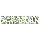 Grüne Aquarellfarben Saisonzweige und Beeren Kurzer Tischläufer (Horizontal)