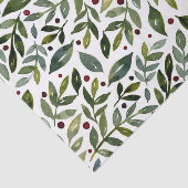 Grüne Aquarellfarben Saisonzweige und Beeren Seidenpapier (Ausschnitt)