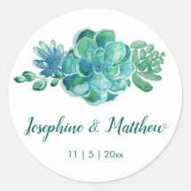 Grüne Aquarellfarben-Sukkulationen für Hochzeitsti