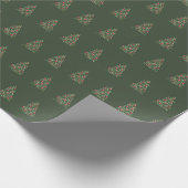 Grüne Aquarellfarben Weihnachtsbaum Foliage Geschenkpapier (Ecke)