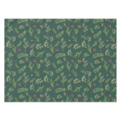 Grüne Aquarellfarben Weihnachtsfeiertage Blätter Tischdecke (Vorderseite (Horizontal))
