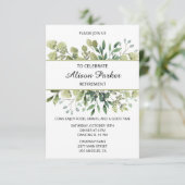 Grüne Aquarellfolie Einladung (Stehend Vorderseite)
