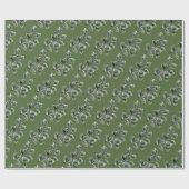 Grüne Aquarellfolie Weihnachtsblätterpapier Geschenkpapier (Flach)