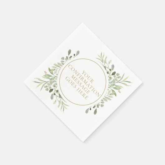Grüne Aquarellgoldbestätigung Serviette (Ecke)