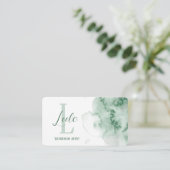 Grüne Aquarellkarte Visitenkarte (Stehend Vorderseite)