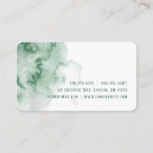 Grüne Aquarellkarte Visitenkarte (Rückseite)