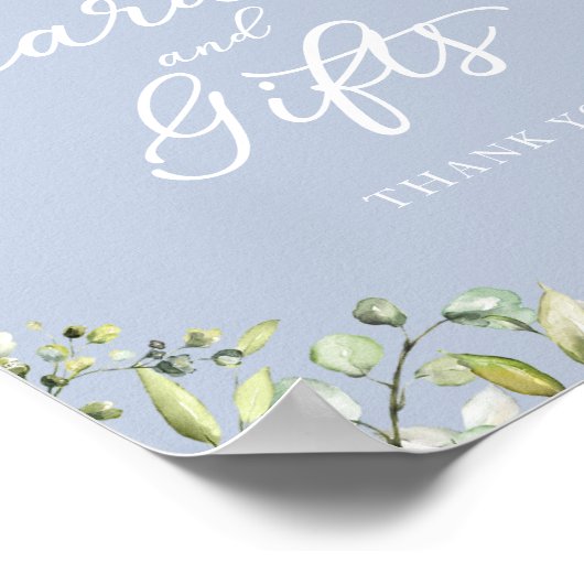 Grüne Aquarellkarten und Geschenkschild Poster (Ecke)