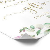 Grüne Aquarellkarten und Geschenkschild Poster (Ecke)