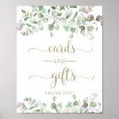 Grüne Aquarellkarten und Geschenkschild Poster (Vorne)