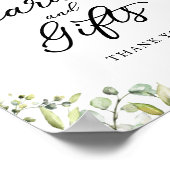 Grüne Aquarellkarten und Geschenkschild Poster (Ecke)