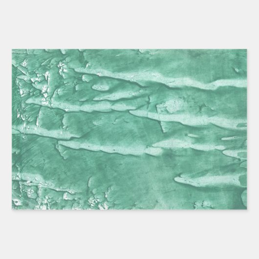 Grüne Aquarellkunst Geschenkpapier Set (Vorderseite 2)