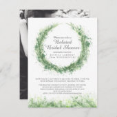 Grüne Aquarellkunst platsches verspätetes Brautpar Einladung (Vorne/Hinten)