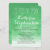 Grüne Aquarellschule Einladung (Vorne/Hinten)