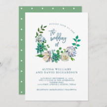 Grüne Aquarellsicke und Blume | Hochzeit