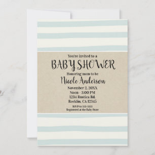 Grüne Aquarellstreifen Babydusche Moderne Kraft Einladung