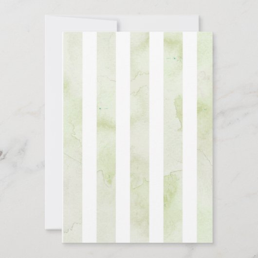 Grüne Aquarellstreifen moderne Geburtsankündigung Einladung (Rückseite)