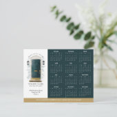 Grüne Aquarelltür Anwesen Kalender 2024 Postkarte (Stehend Vorderseite)