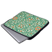 grüne Arabeske Laptopschutzhülle (Vorne Knopf)