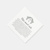 Grüne Arch Wreath Monogram Wedding Meet Niedlich Serviette (Ecke)