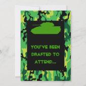 Grüne Armee-Tarnungs-Geburtstags-Party Einladungen (Rückseite)