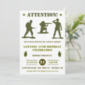 Grüne Armeemänner, Militär, Camouflage der Armee G Einladung (Stehend Vorderseite)