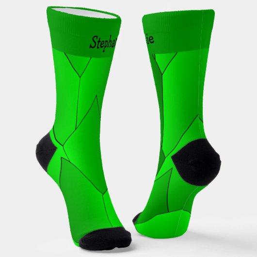 Grüne Art Deco Design Socken (Gewinkelt)
