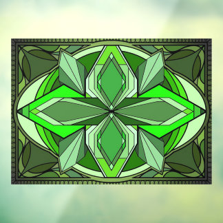 Grüne Art Deco Fensterfolie für Privatsphäre Fensteraufkleber