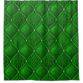 Grüne Art Deco Glamour-Muster Duschvorhang (Vorderseite)