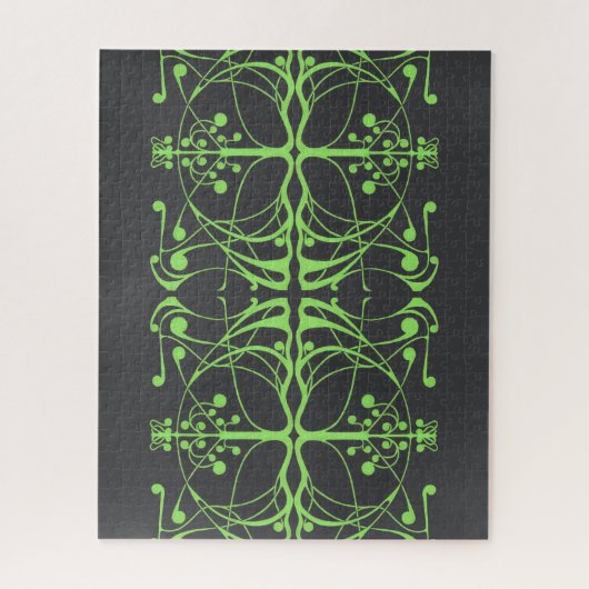 Grüne Art Nouveau Harmonie Puzzle (Vertikal)