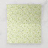 Grüne Aspen Catkins Aquarellname Platzkarte (Innenseite Aufgefaltet)