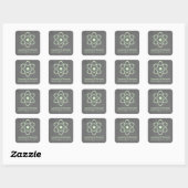 Grüne Atomkarton-Hochzeitskleber Quadratischer Aufkleber (Blatt)