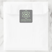 Grüne Atomkarton-Hochzeitskleber Quadratischer Aufkleber (Tasche)
