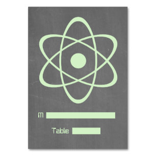 Grüne Atomkarton-Platzkarte Tischnummer