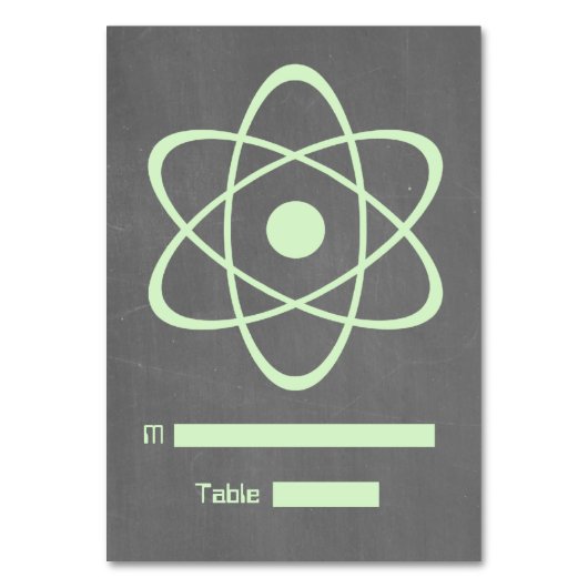 Grüne Atomkarton-Platzkarte Tischnummer (Vorderseite)