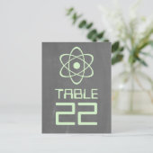 Grüne Atomkarton-Tischnummer Postkarte (Stehend Vorderseite)